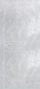 Межкомнатная дверь PX-15  AL кромка с 4-х ст. Серый бетон